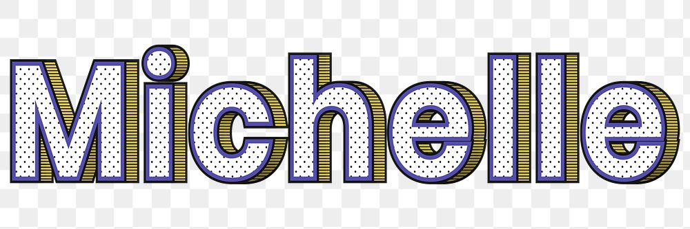 Michelle name png retro dotted style design