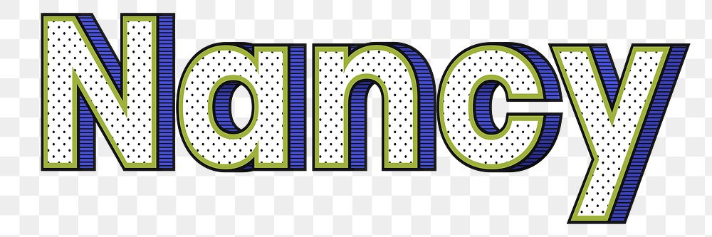 Nancy name png retro dotted style design