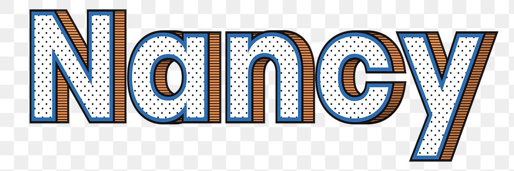 Nancy female name png retro polka dot lettering