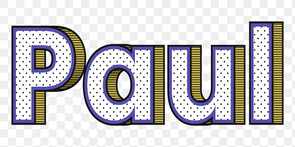 Dotted Paul male name png retro