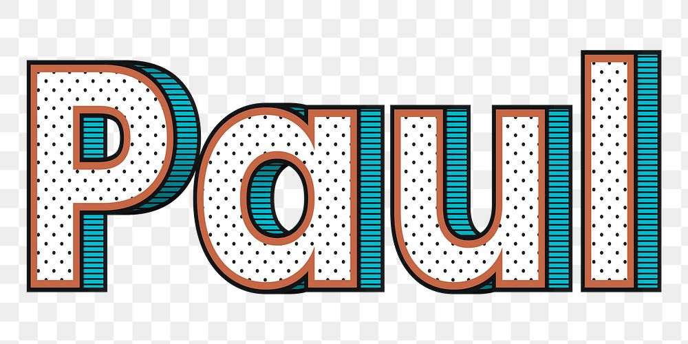 Paul name dotted pattern font typography