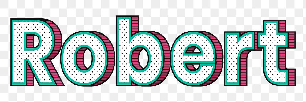 Dotted Robert male name png retro