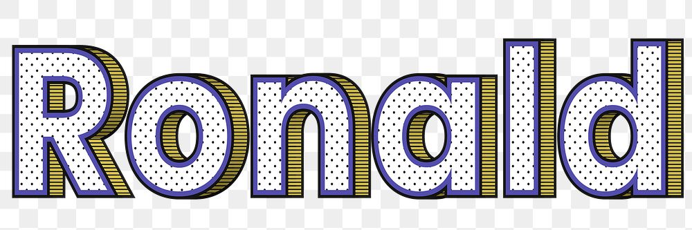 Ronald name png retro dotted style design