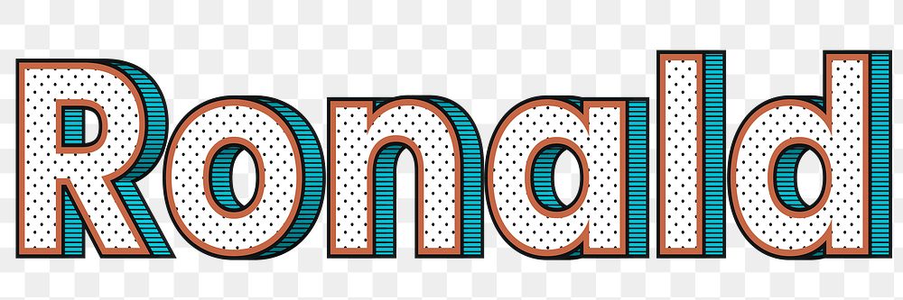 Ronald name dotted pattern font typography