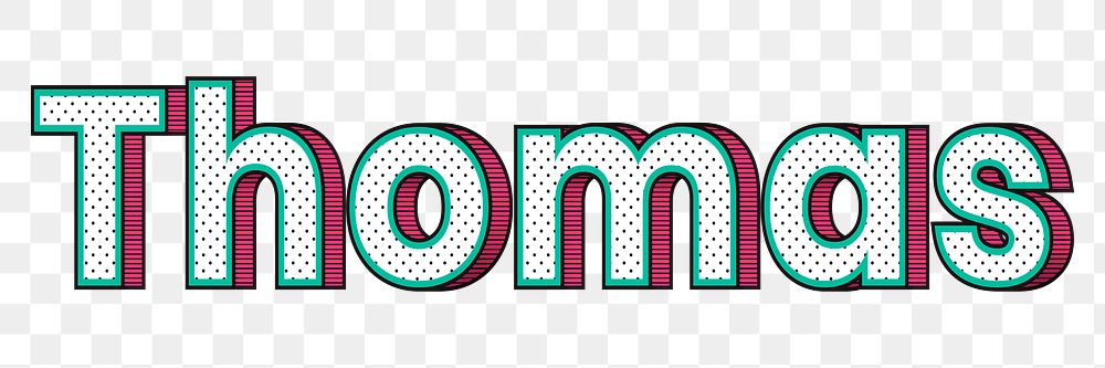 Thomas name png retro dotted style design