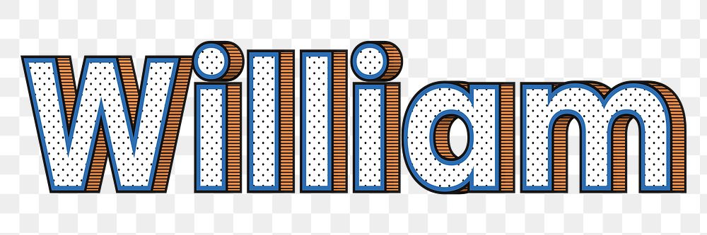 Dotted William male name png retro