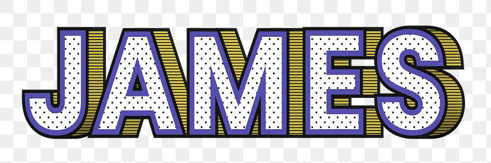 JAMES name png retro dotted style design