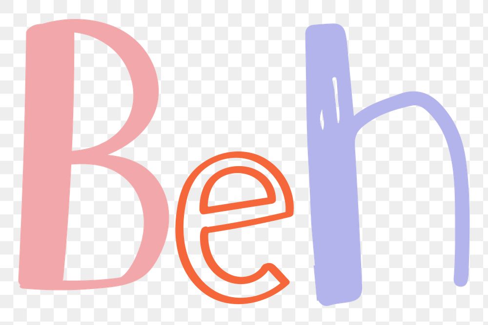 Doodle lettering beh png typography
