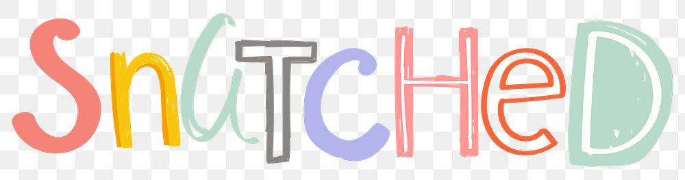 Snatched typeface png doodle font hand drawn