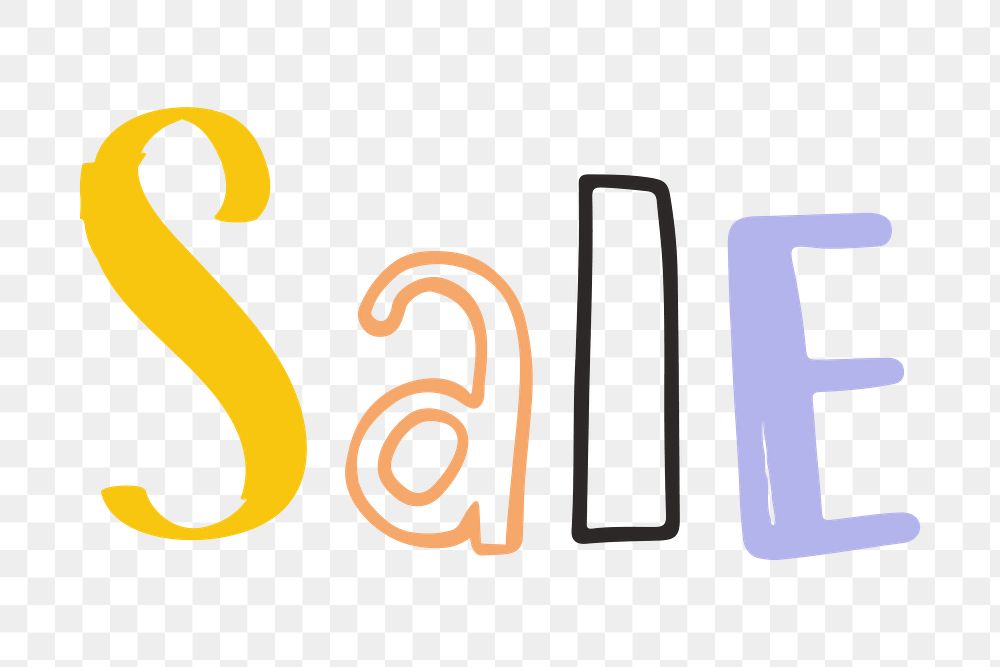 Png sale doodle word colorful typography