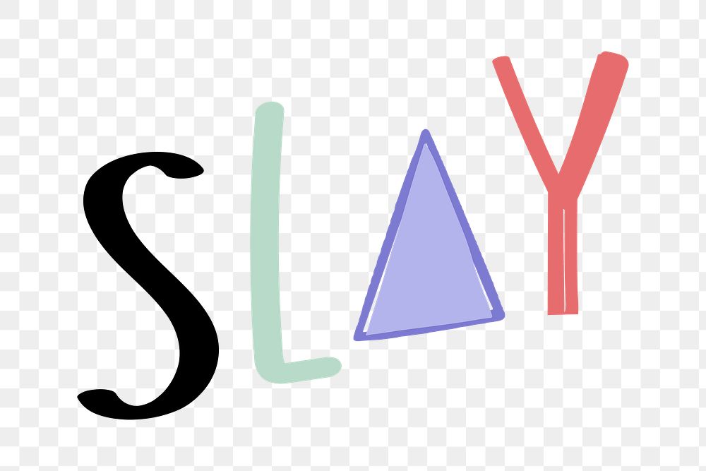 Slay doodle word colorful png clipart