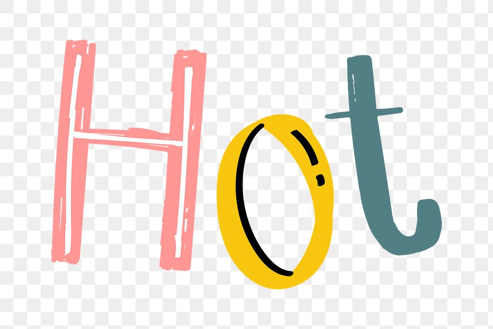 Hot word doodle png hand-lettering typography