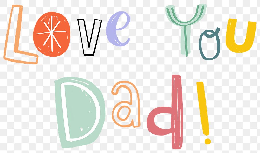 Love you dad png word typography 