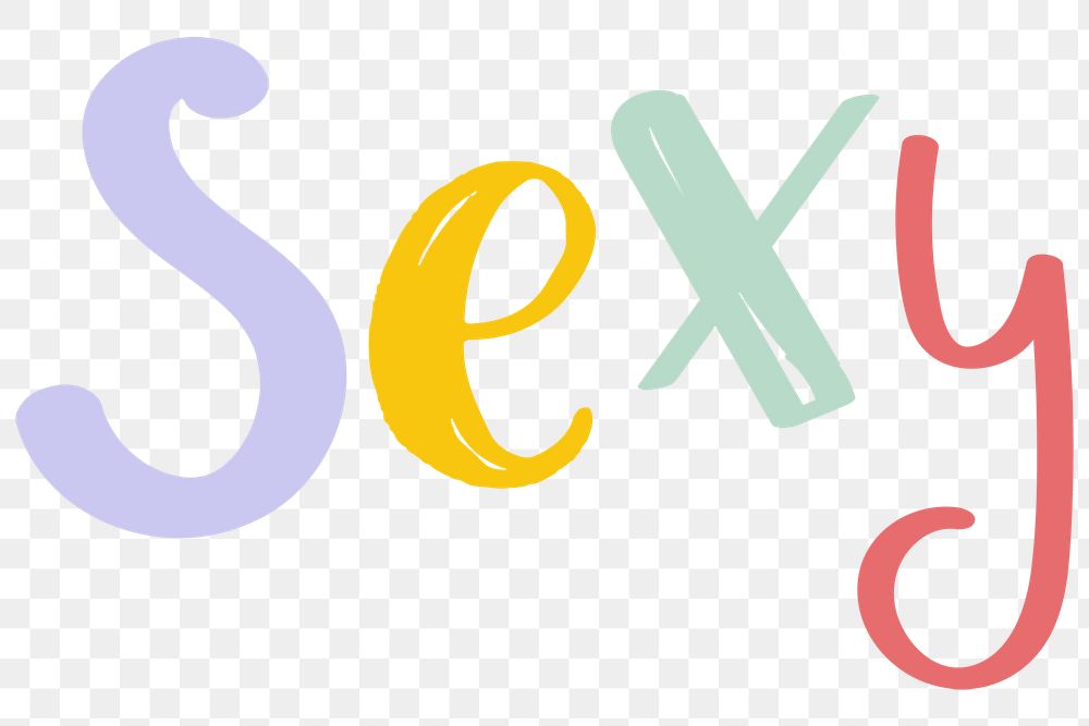 Sexy typography png doodle text