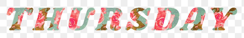 Thursday png floral pattern font typography