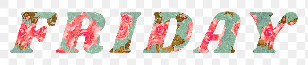 Floral Friday png retro pattern typography