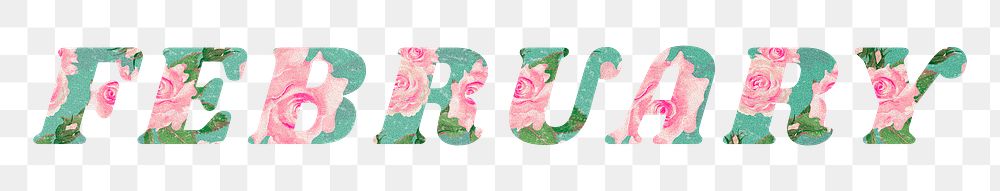 February png floral pattern font typography