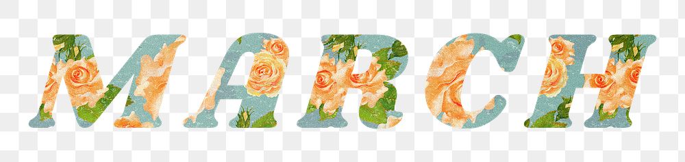 March png floral pattern font typography