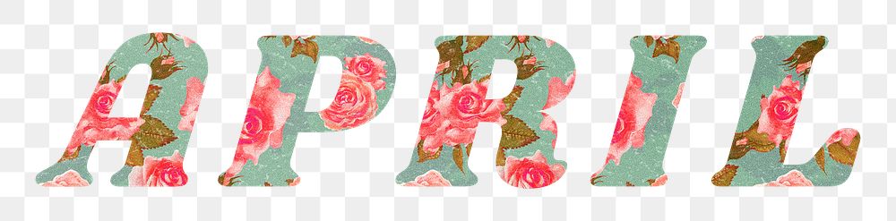 April month png rose floral style
