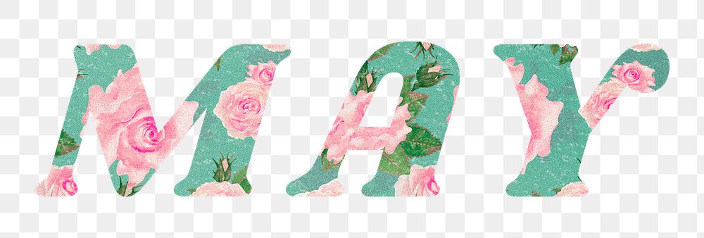 May png floral pattern font typography