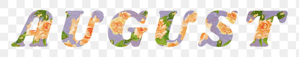 August png floral pattern font typography