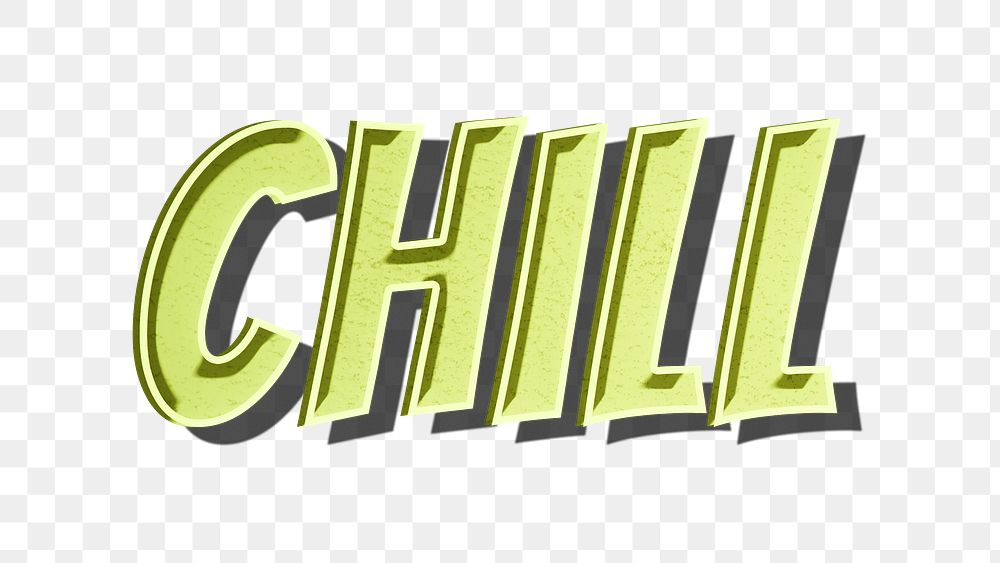 Chill retro style png typography 