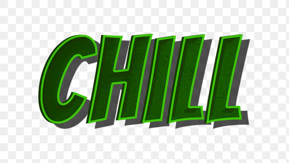 Chill png comic retro typography