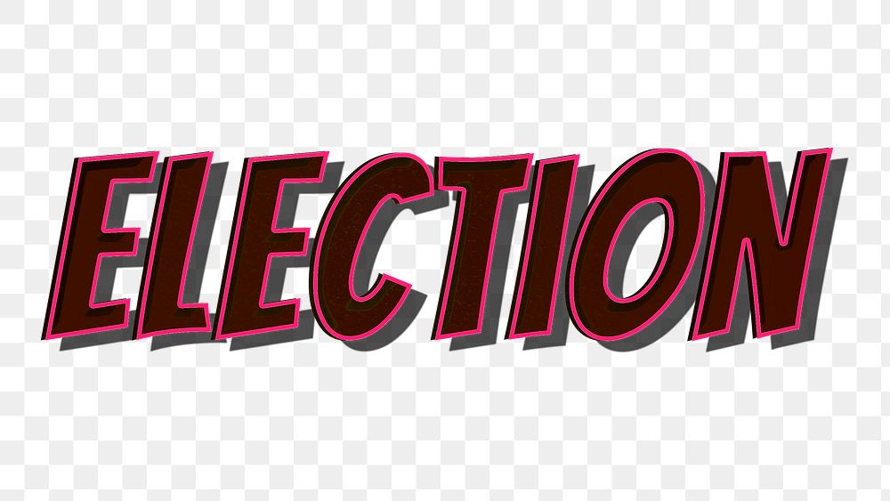 Election word png retro font  
