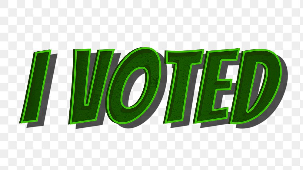 I voted message png retro font