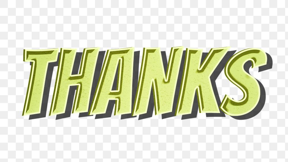 Thanks message png retro font style