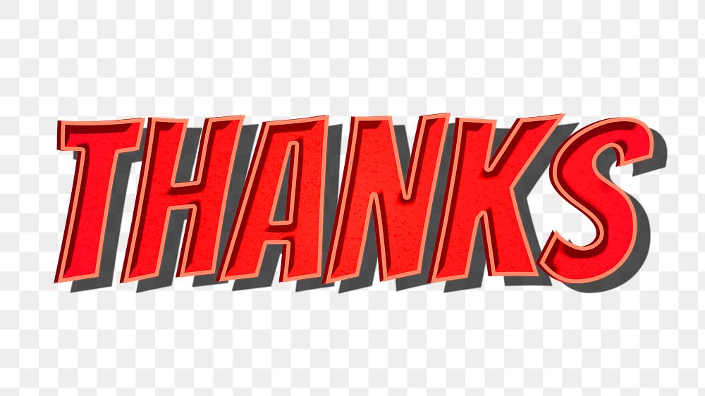 Thanks retro style png typography 