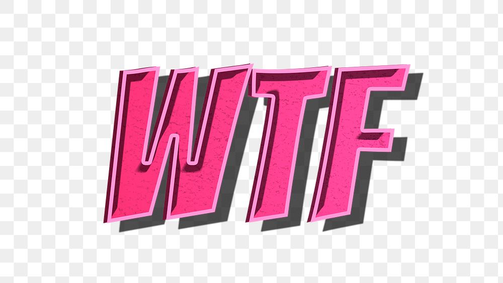 WTF word png retro font style