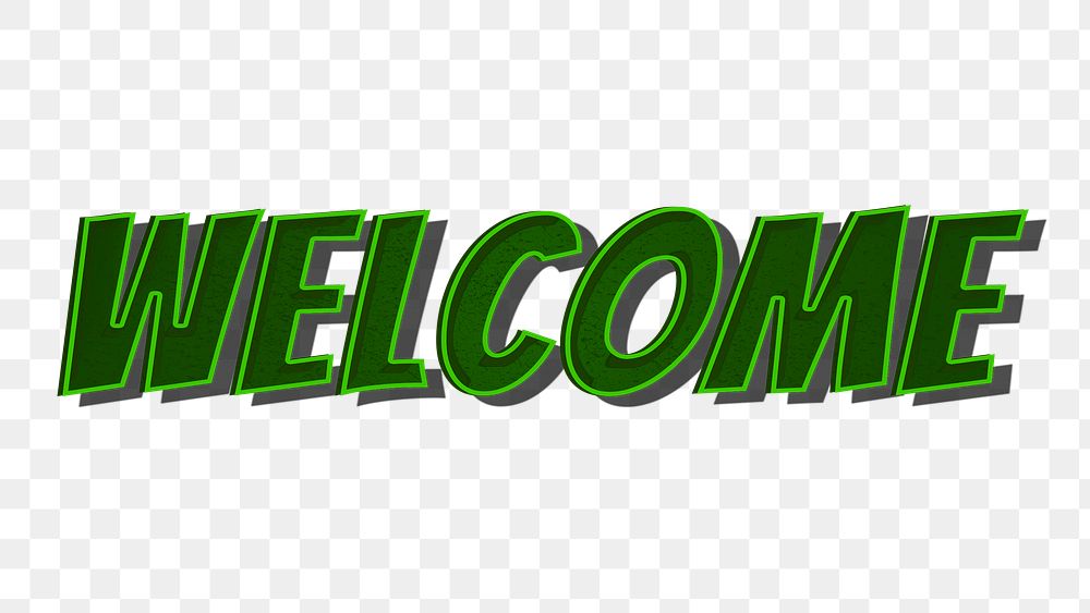 Welcome png comic retro typography