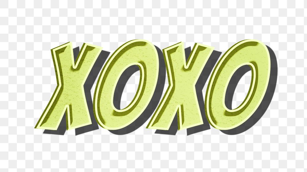 XOXO word png retro font style