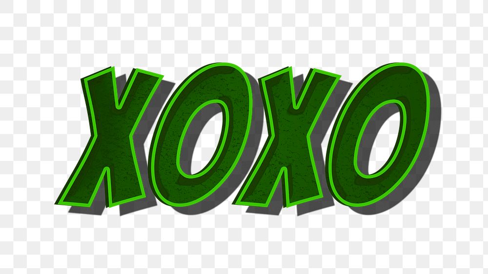 XOXO retro style png typography illustration