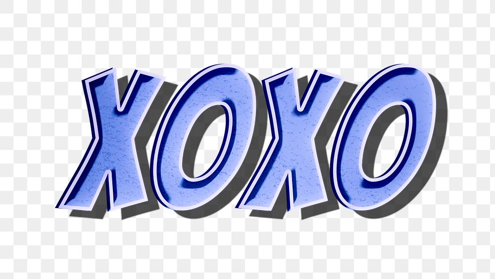 XOXO retro style shadow typography