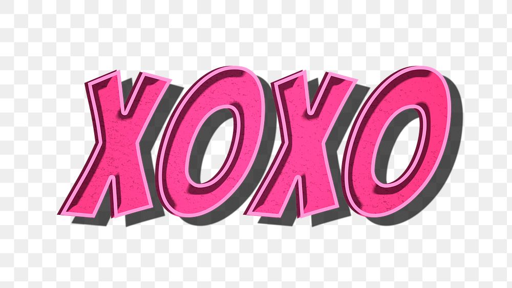 XOXO retro style png typography 