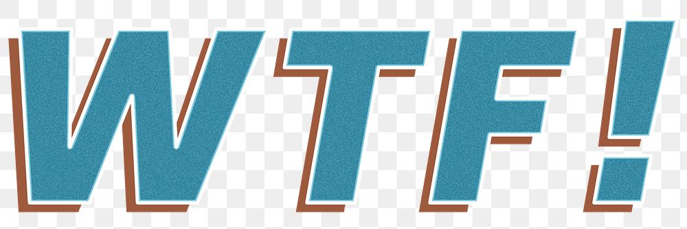 WTF! png retro style shadow typography 3d effect