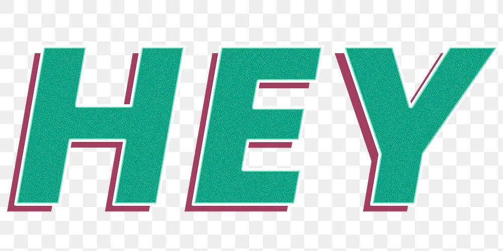 Hey text png retro 3d effect typography lettering