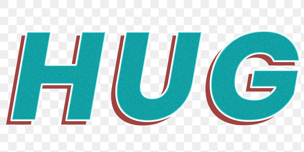 Hug png retro bold typography word sticker