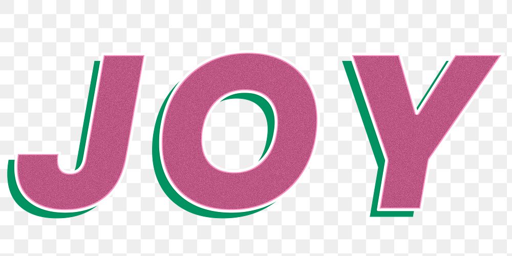 Joy png 3d italic font retro word sticker