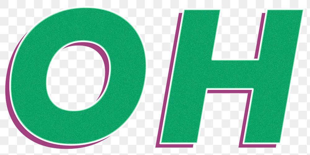 Oh word png 3d italic font retro lettering