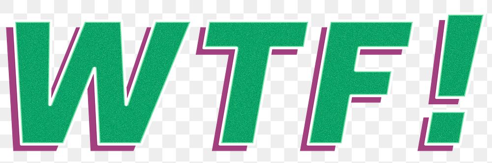 Word WTF! png retro lettering shadow typography