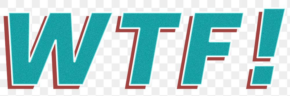 WTF! word png 3d italic font retro lettering