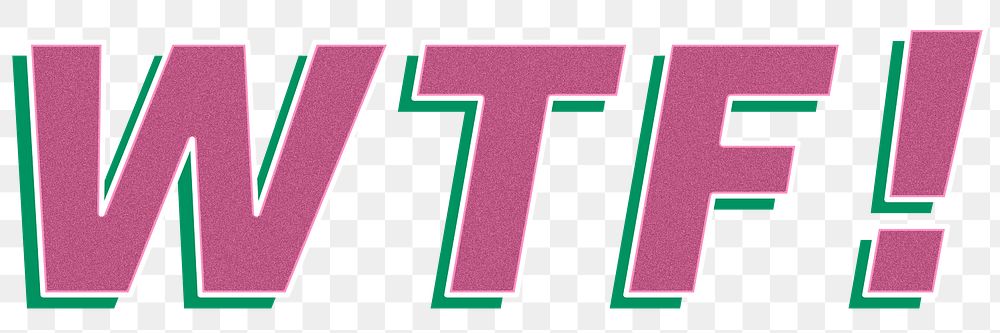 WTF! word png retro 3d effect typography lettering