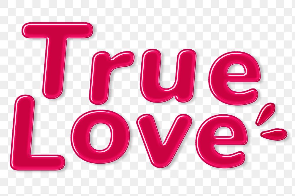 Png bold jelly candy lettering true love word sticker