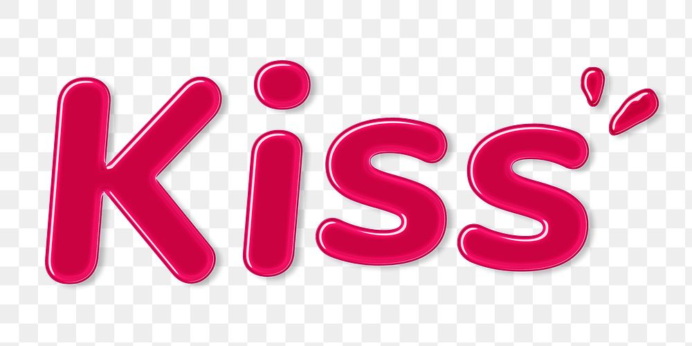 Jelly glossy bold kiss png sticker word