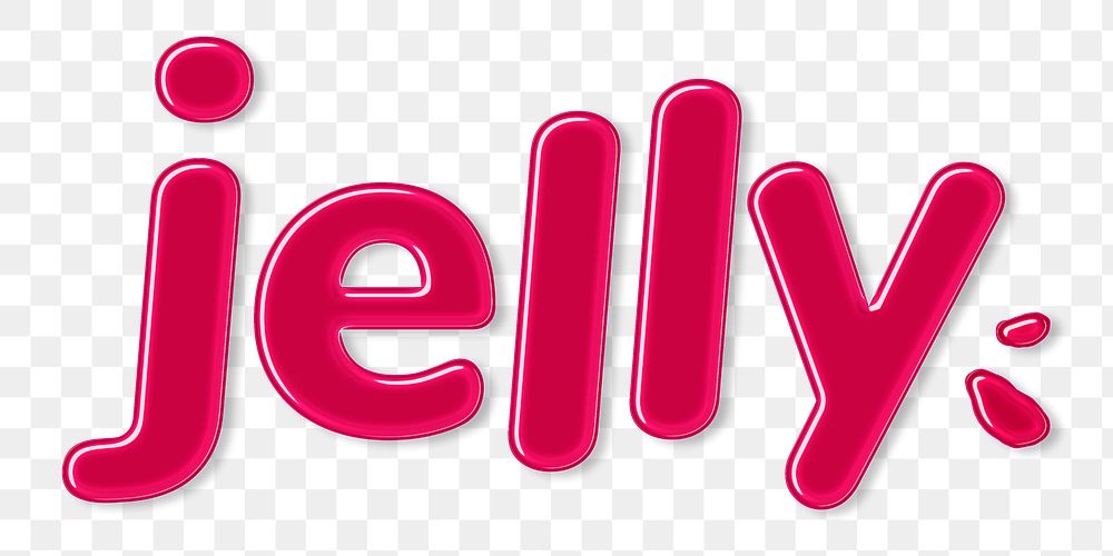 Png bold jelly candy lettering jelly word sticker