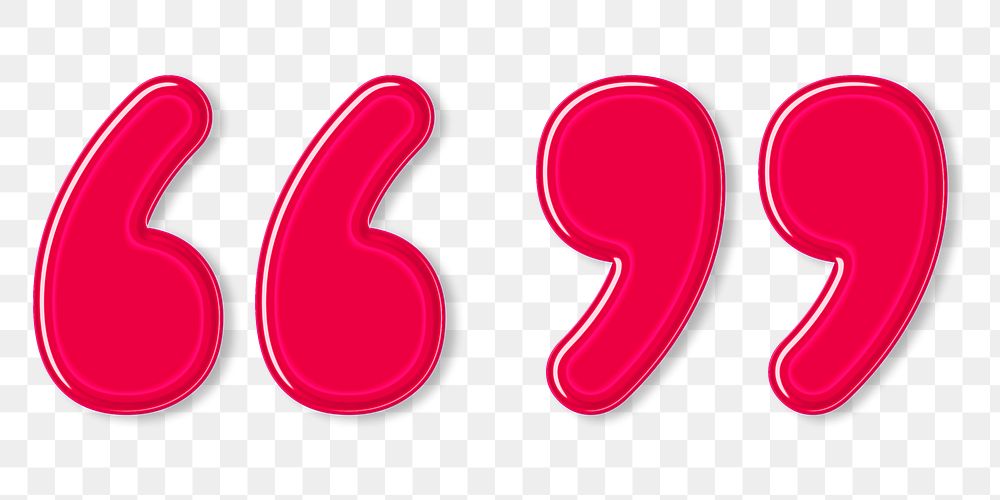 Jelly bold embossed png quotation mark sign typography