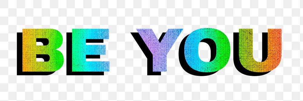 Be you png gay pride font text textured font